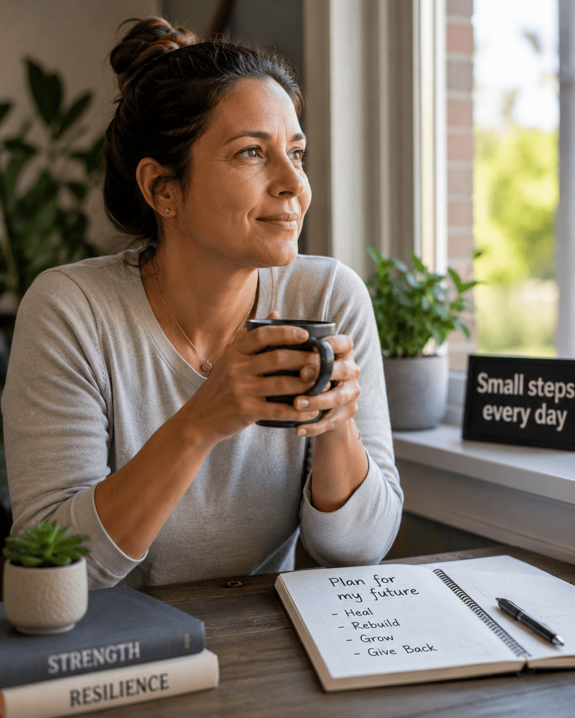 A working adult at home, rebuilding a routine after a setback